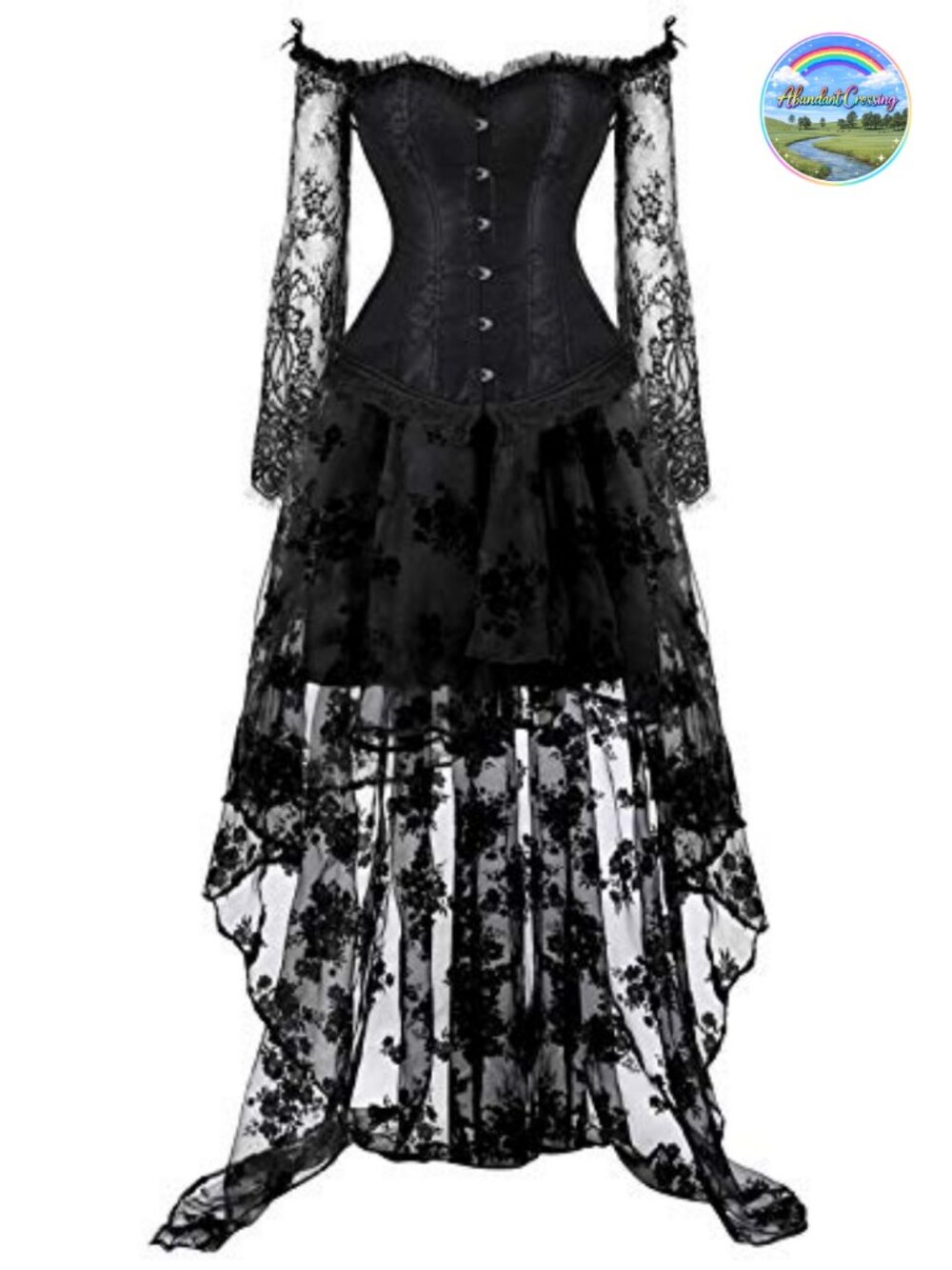 Victorian Lace Corset Overbust Renaissance Bustier Bustier Top for Costume